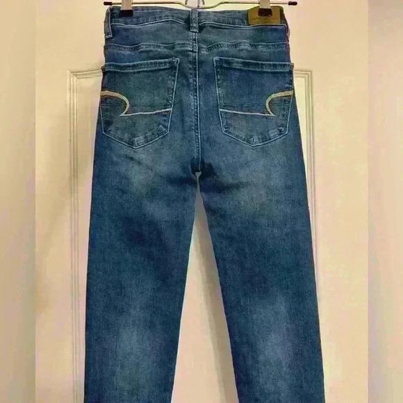 American Eagle High-Riss Authentic  Next Level Stretch Blue Jeans Woman’s 00 - Picture 7 of 7